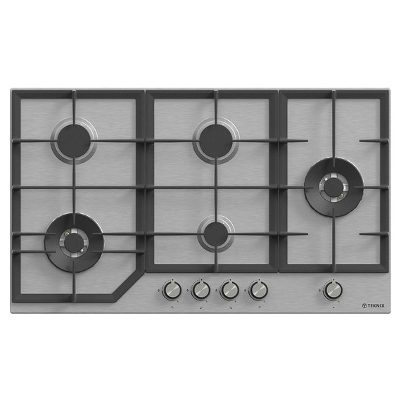 Teknix BITK290GH5X 90cm Glass Hob - Stainless Steel