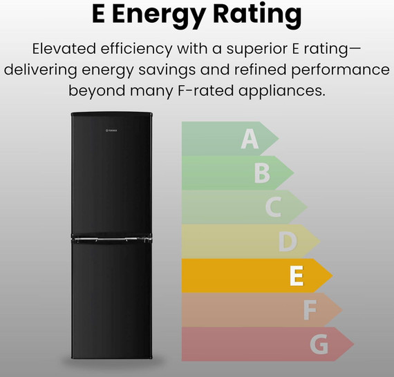 Teknix STF1448B 142L Static Fridge Freezer - Black