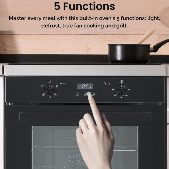 Teknix BITK264ESB 70L Single Oven - Black