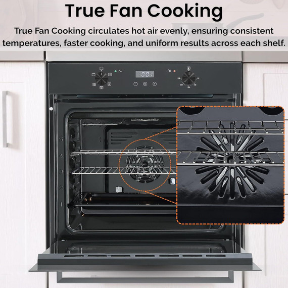 Teknix BITK264ESB 70L Single Oven - Black