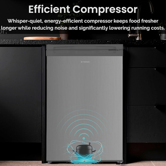 Teknix UC55F5S 55cm Wide 91L Under Counter Freezer - Silver