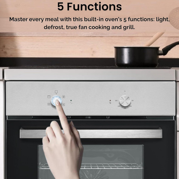 Teknix BITK263ESX 55L Single Electric Slim Oven - Stainless Steel