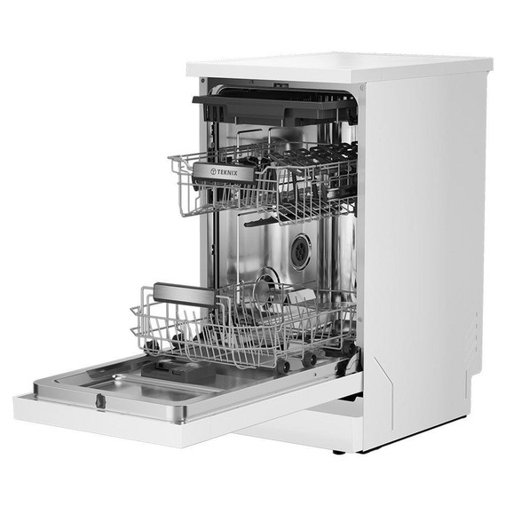 Teknix TX3FD458W Freestanding Slimline Dishwasher - White