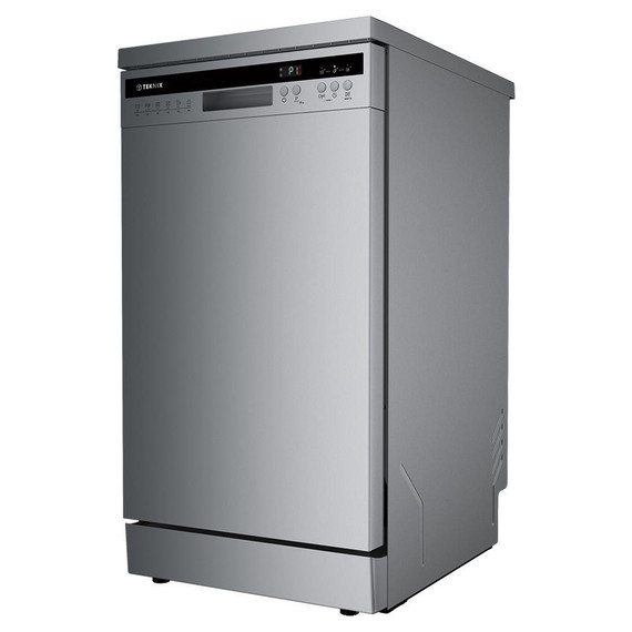 Teknix TX3FD458S Freestanding Slimline Dishwasher - Silver