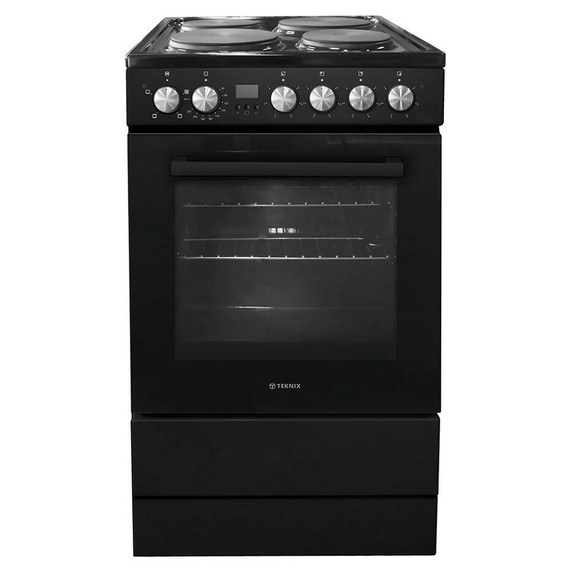 Teknix TKES54B 50cm Solid Plate Single Cavity Electic Cooker - Black