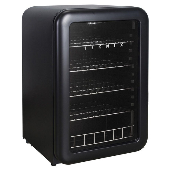 Teknix UC255LRGB Under Counter Larder Glass Door Fridge - Black