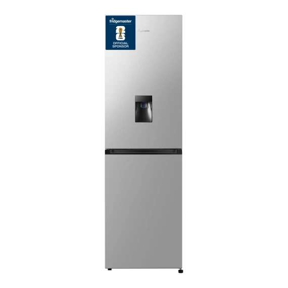 Fridgemaster MC55251DES 55cm Freestanding 256 Litre 50/50 Frost Free Fridge Freezer with Non-Plumbed Water Dispenser - Silver