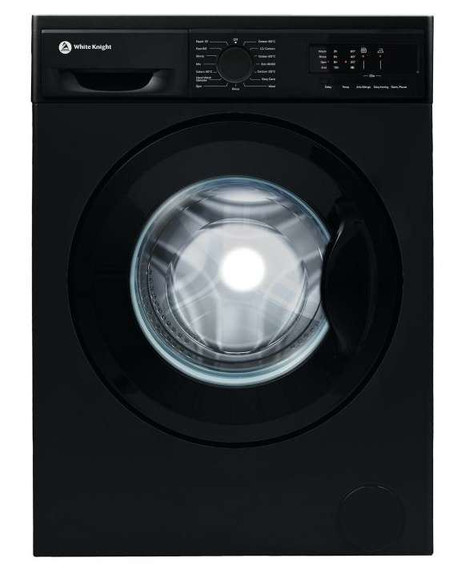 White Knight WM148B 8kg Washing Machine 1400 Spin speed LED Display Black