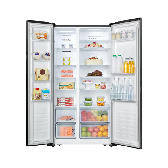 Fridgemaster MS91520BFF Total No Frost American Fridge Freezer - Black