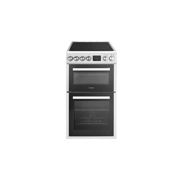 Teknix TKED54W 50cm Ceramic Double Oven Electric Cooker - White