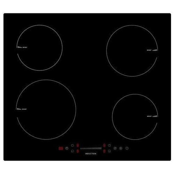 Teknix SCIH6PISL 60cm Built-In Induction Hob Slider Touch, Plug In - Black