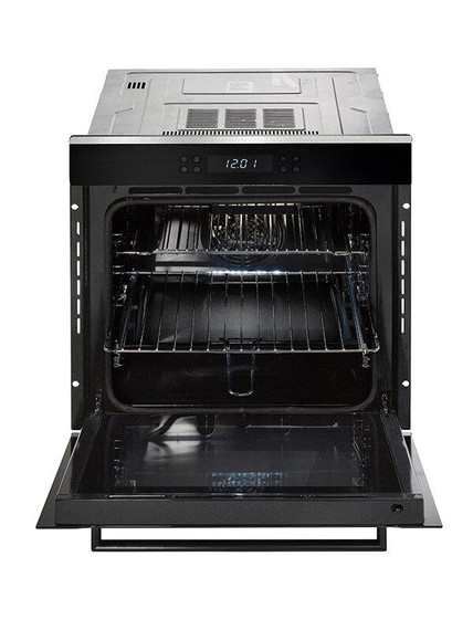 Teknix SCS63PX 60cm Built In Single Oven, 10 Function Pyrolytic Oven Programmable Timer - Stainless Steel