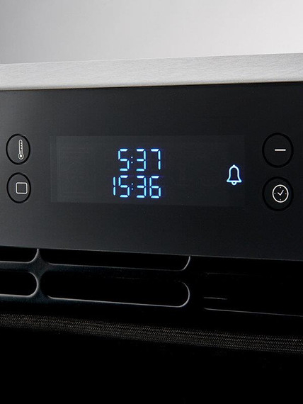 Teknix SCS63PX 60cm Built In Single Oven, 10 Function Pyrolytic Oven Programmable Timer - Stainless Steel