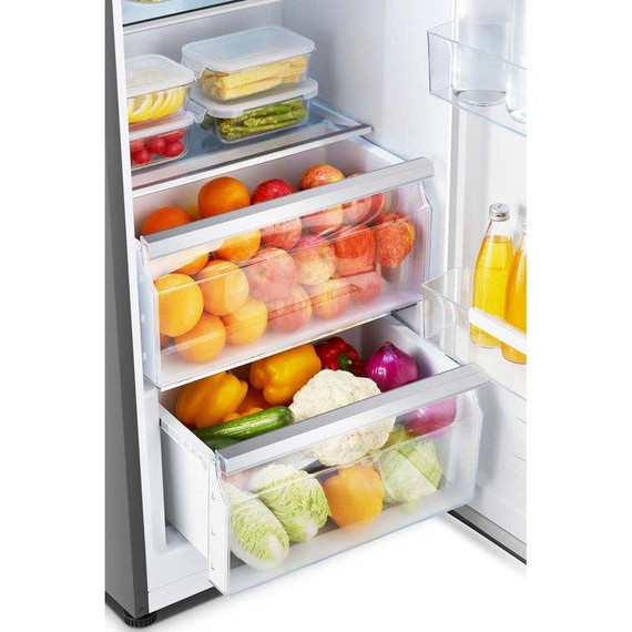 Teknix TH60TLBIX 370L Single Door Larder Fridge - Black Steel