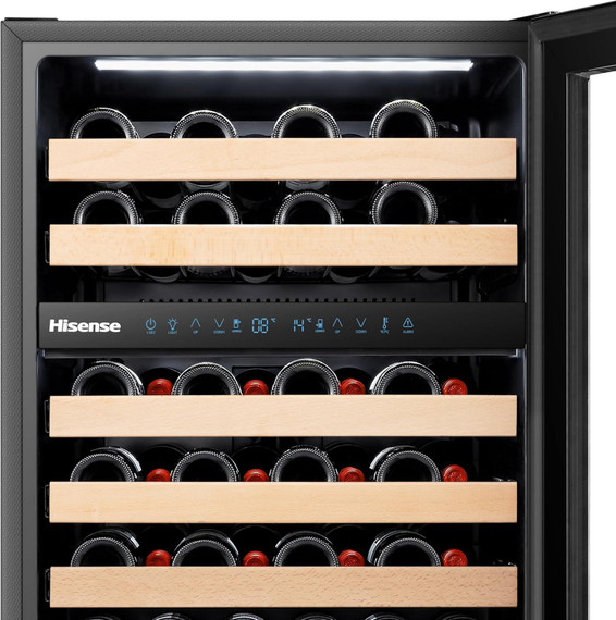 Hisense RW17W4NWG0 145 Litre 46 Bottles Dual Zone Freestanding Undercounter Wine Fridge Cabinet