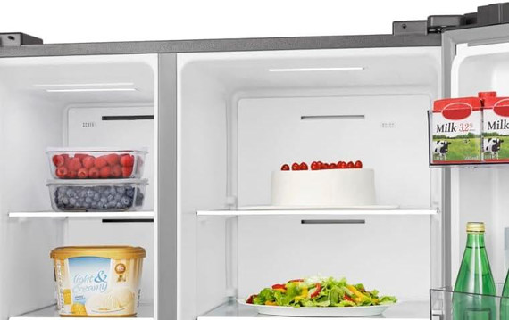 Hisense RS840N4WCE Non-Plumbed American Style Fridge Freezer - Stainless Steel