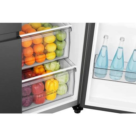 Hisense RS840N4WFE Non-Plumbed American Style Fridge Freezer - Black Steel