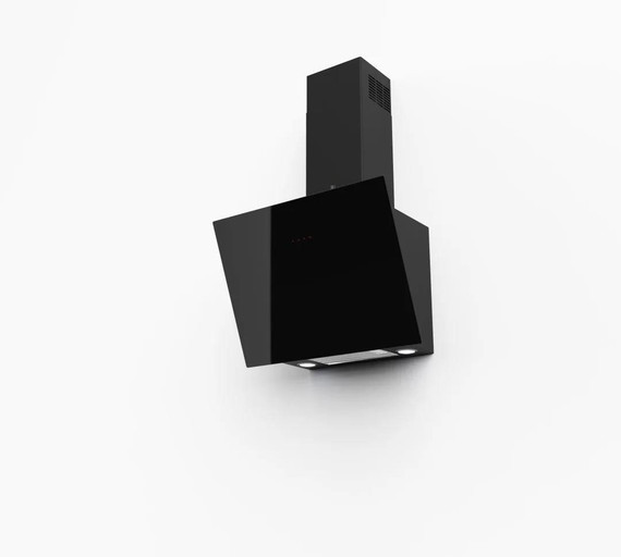 Cata ANG60BKS 60cm Angled Glass Chimney Hood - Black