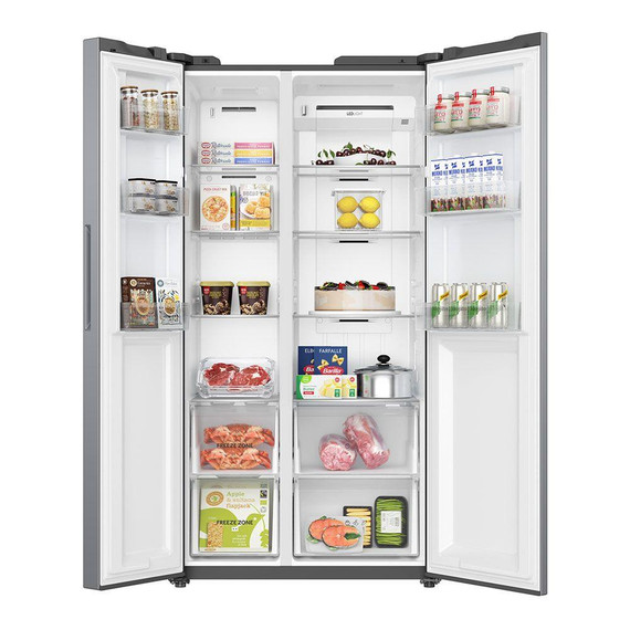 Teknix TX2SBS1791PS 2 Door American Style Fridge Freezer - Silver
