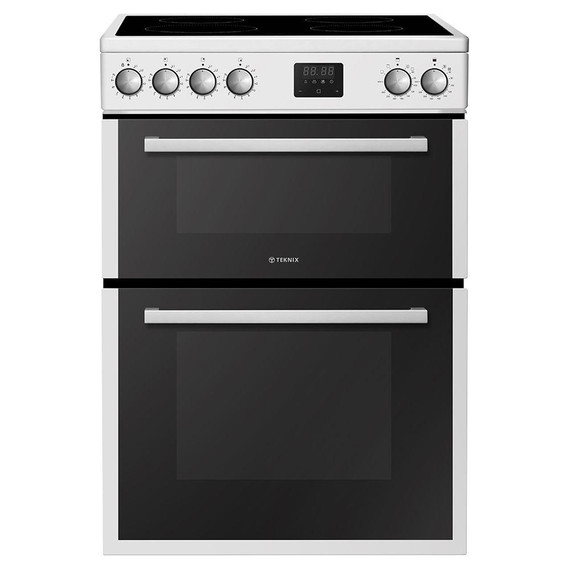 Teknix TKED64INDW 60cm Induction Double Oven Electric Cooker - White