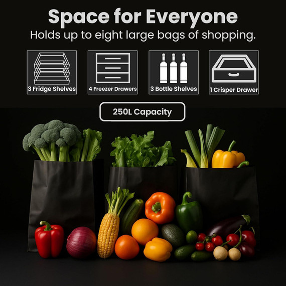 Teknix STF1725W 55cm 50/50 Static Fridge Freezer - White