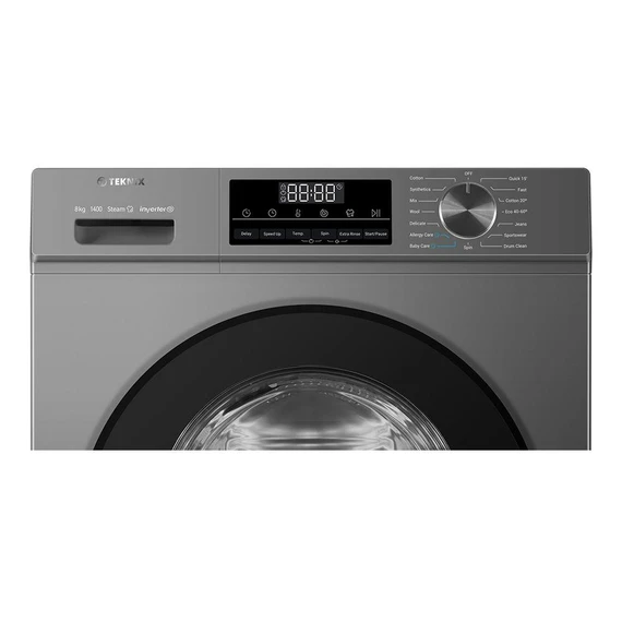 Teknix TK3W814XS Washing Machine 8Kg 1400Spin - Graphite