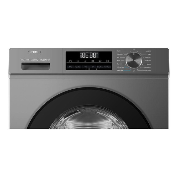 Teknix TK3W814XS Washing Machine 8Kg 1400Spin - Graphite