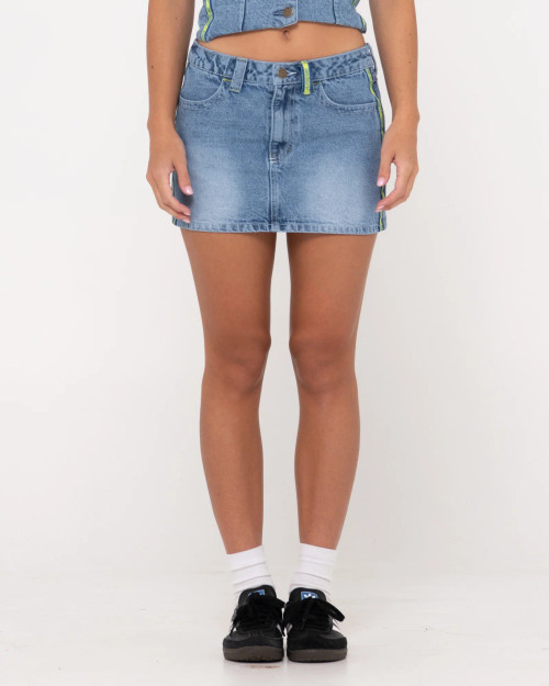 FLIP MOMMY LOW RISE MINI DENIM SKIRT