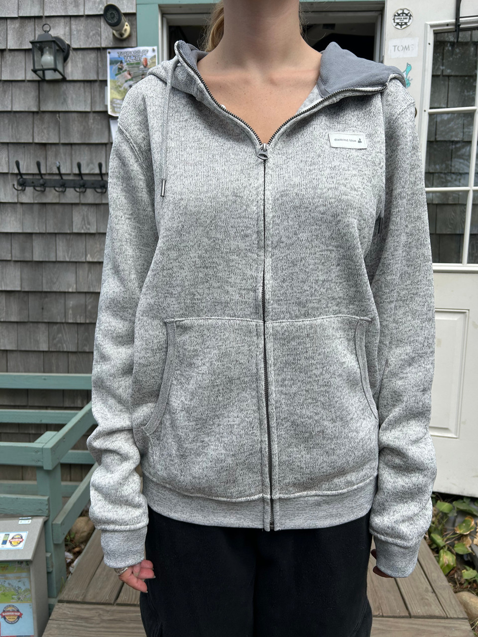 DB Cole Heather Grey Zip Up Sweatshirt - DIAMONDBLUE SURF SHOP