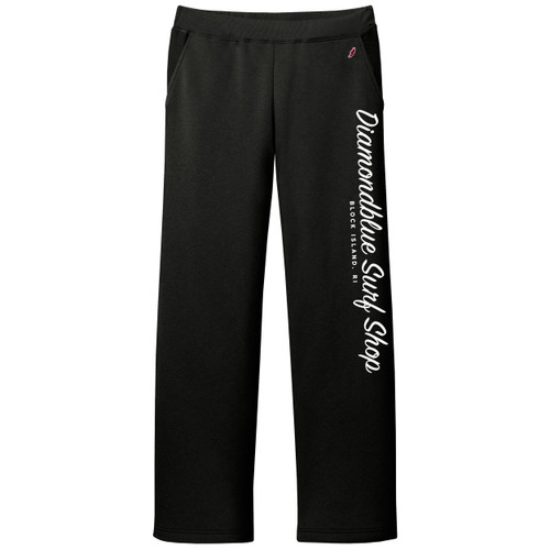 db w open bottom sweats- black
