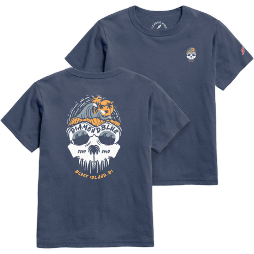 db youth skull tee blue