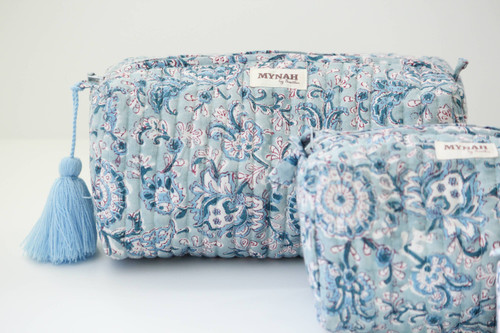 Dusty blue vines travel/organizer bag