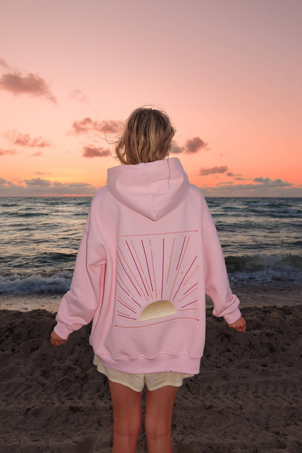 Sunset Rays Embroidered Hoodie