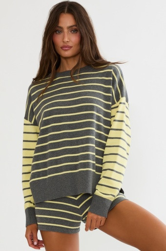 callie sweater grey yellow