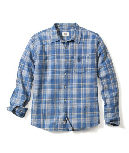 Classic Stretch Selvage Shirt Blue Plaid L/S
