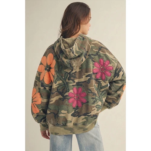 Camo Artisan Bloom  Oversized Hoodie