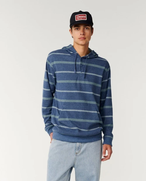 GRID HOOD LONG SLEEVE SHIRT