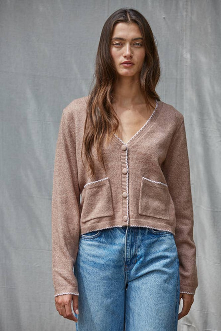 Button-down  Cardigan-mocha
