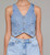 Rebel Cropped Vest-light wash