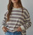 Long sleeve striped crewneck- blue camel