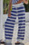 striped wide leg pants-navy