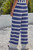 striped wide leg pants-navy