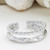 18K Gold PVD Stainless Steel Double Beaded Adjustable Ring