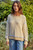 Striped Knit Sweater with Contrast Seam
