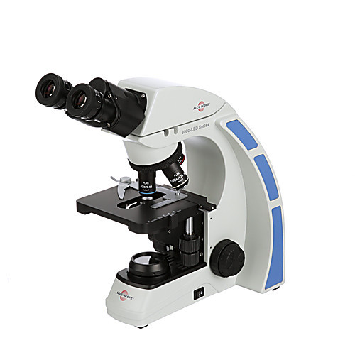 3000-led binocular slider phase contrast microscope; 4/100x
