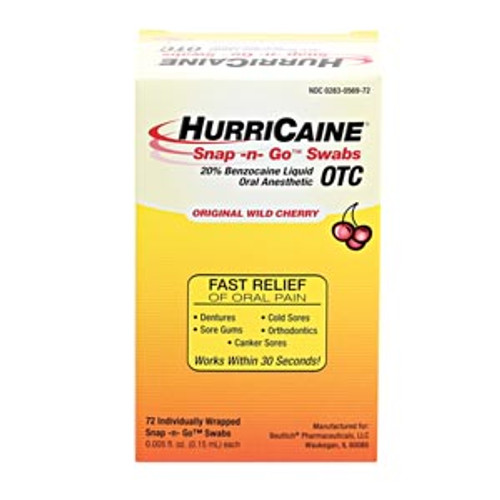 beutlich hurricaine topical anesthetic snap n go swabs