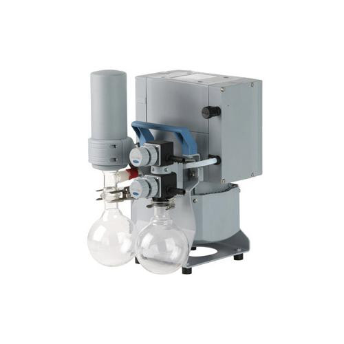 vacuubrand md4c nt synchro dual-application chemistry design diaphragm vacuum system. fluoropolymer construction.  1.1 torr ultimate vacuum, 63 lpm free air capacity. 120v
