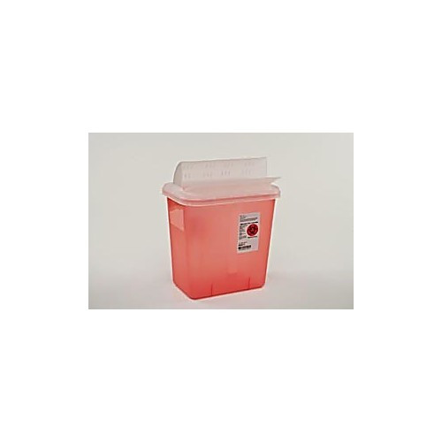 sharpsafetyt sharps container, horizontal drop, red, 2 gallo