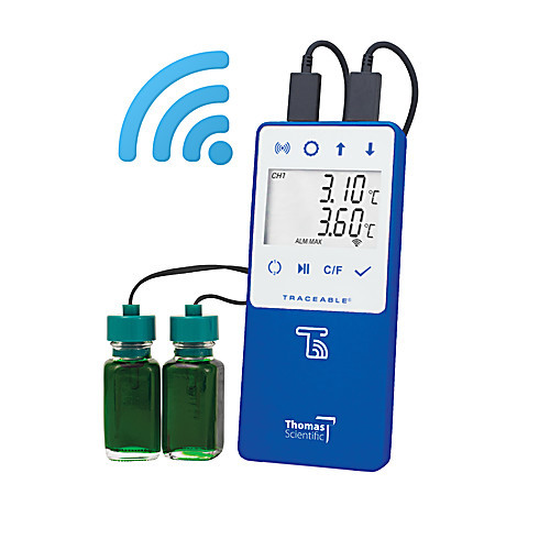 thomas  traceable  wifi data logging refrigerator/freezer thermometer compatible with traceablelive  cloud service; 2 ss probes