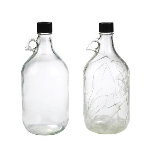 32 oz bottle, clear, safety coated, aluminum foil lined blac